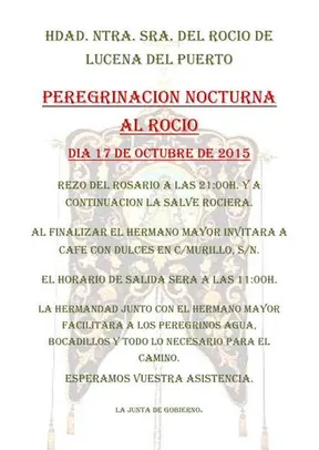 Lucena del Puerto peregrinacion nocturna 2015