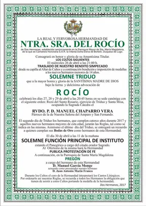 Dos hermanas triduo