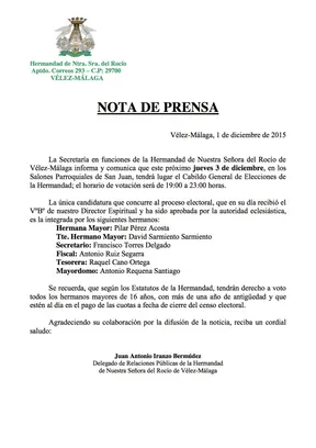 Velez Malaga Cabildo de Elecciones 2015