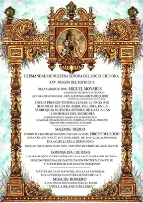 Chipiona cultos rocio 2016