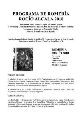 Alcala de Henares cultos 2018-1