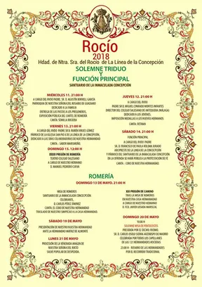 La Linea tRIDUO, FUNCIÓN PRINCIPAL, PREGÓN Y ROMERÍA 2018.