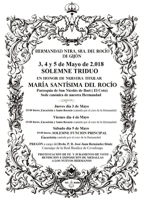 CARTEL TRIDUO HDAD ROCiO GIJoN 2018