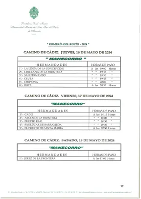 HORARIOS DE PASO-12