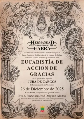 Hermandad de Cabra - Eucaristía de Acción de Gracias y Jura de Cargos de la nueva Junta de Gobierno