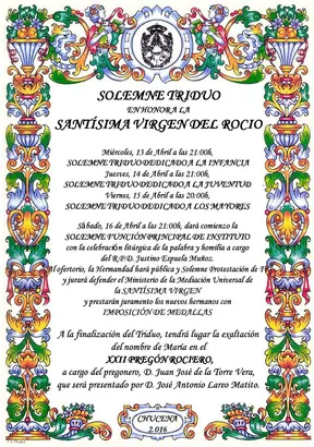 Chucena triduo 2016 y pregon
