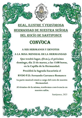 rocio santiponce misa mensual