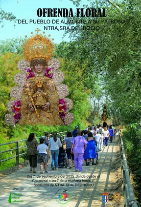 ofrenda floral a la virgen rocio del pueblo de almonte 2025