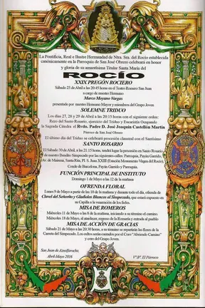 San Juan de Aznalfarache triduo rocio 2016