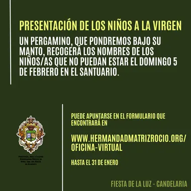 Candelaria presentacion niños a la virgen rocio 2023