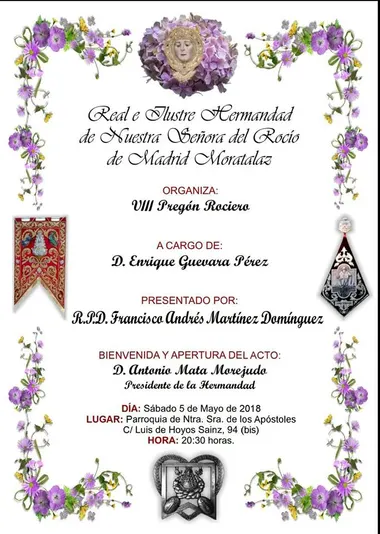 Madrid Moratalaz pregon rocio 2018