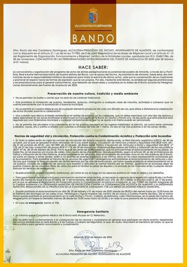 Bando peregrinacion 2020 dia andalucia 2020