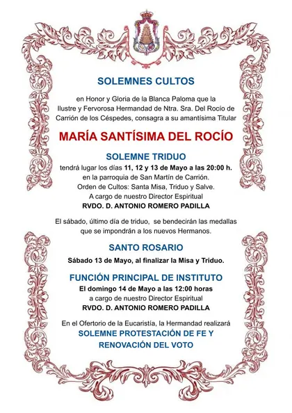 cultos rocio 2023 CArrion