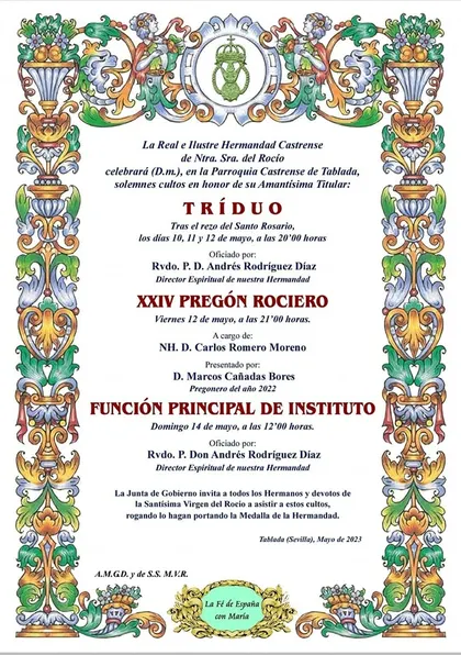 cultos rocio 2023 Castrense