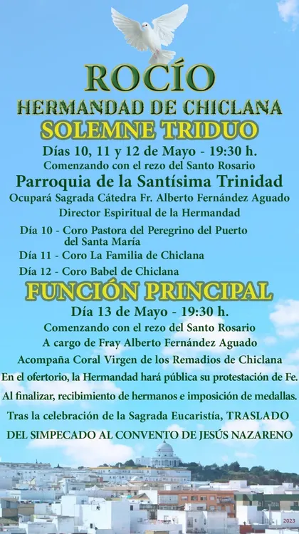 cultos rocio 2023 Chiclana