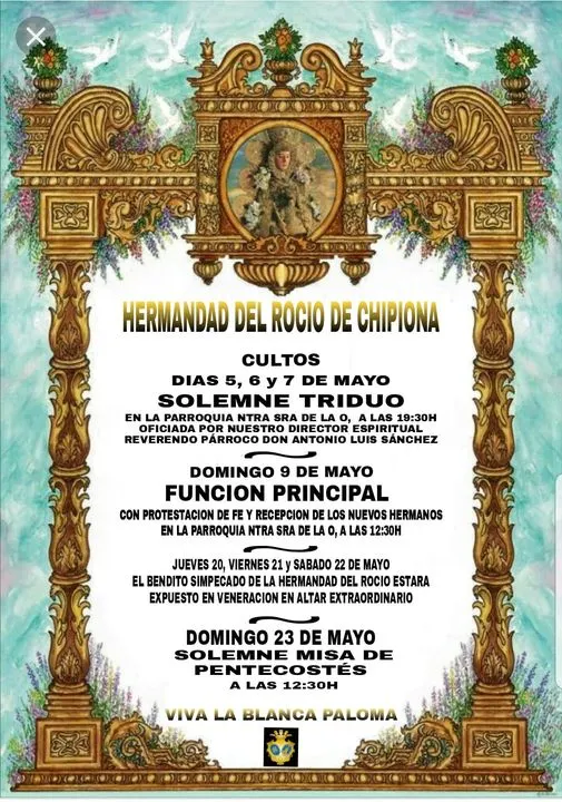 Chipiona cartel cultos rocio 2021