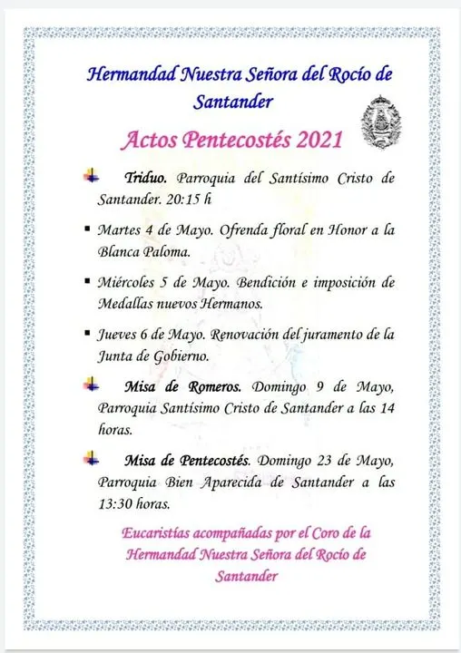 SAntander cartel cultos rocio 2021