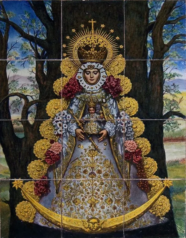 Azulejos Virgen rocio- Patio de Los Naranjos de la Colegial del Salvador de Sevilla-47