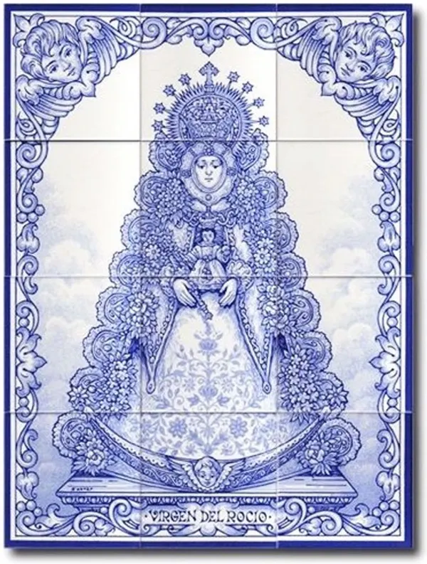 mural-virgen-del-rocío-azul-y-blanca-45x60cm