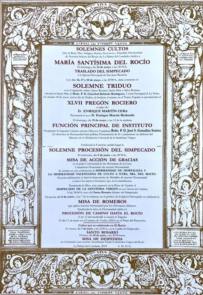 La PAlma del condado Cultos rocio 2019