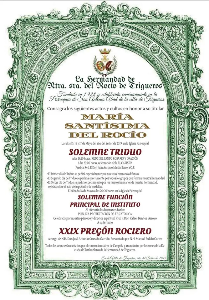 Trigueros Cultos rocio 2019