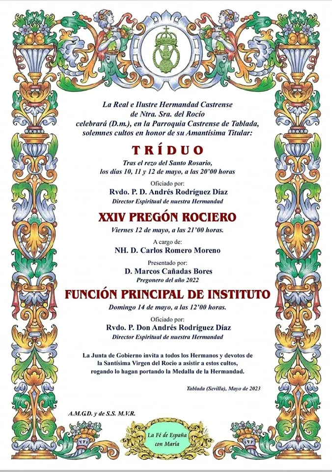 cultos rocio 2023 Castrense