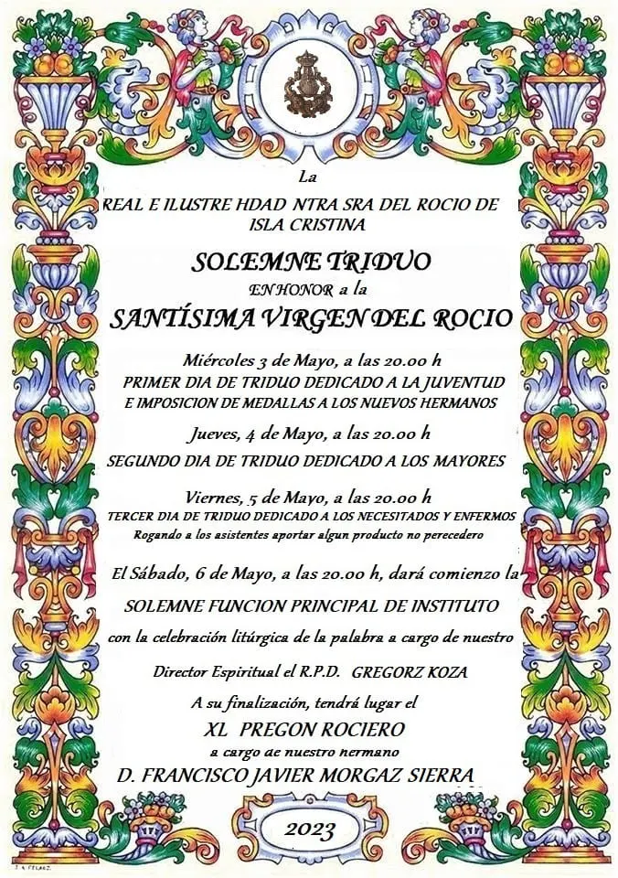 cultos rocio 2023 Isala Cristina