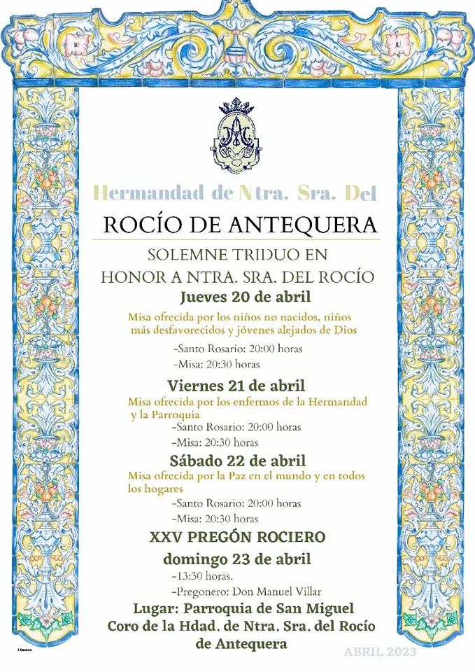 cultos rocio 2023 Antequera