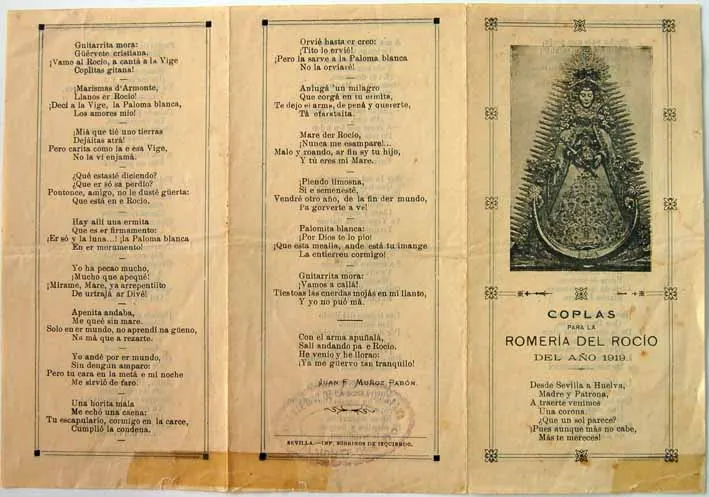 Tríptico de Coplas del día de la Coronación en 1919