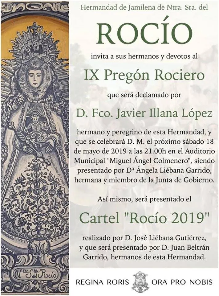Jamilena 2 Cultos rocio 2019