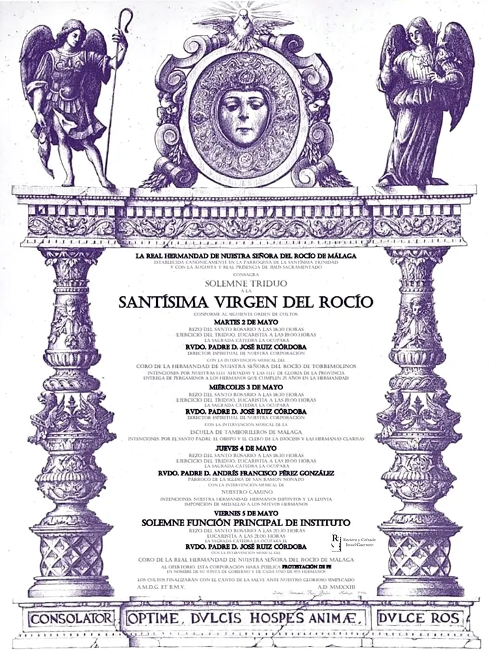 cultos rocio 2023 Malaga