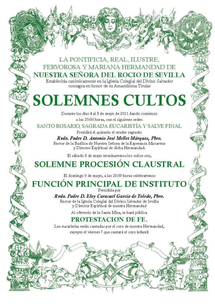 Sevilla salvador cartel cultos rocio 2021