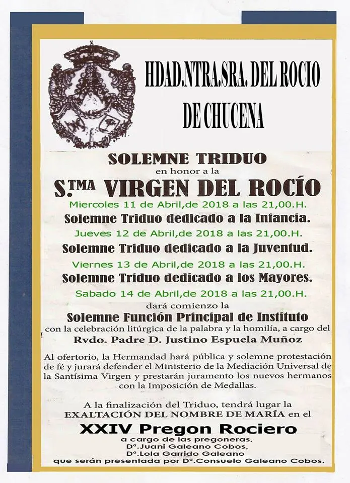 Chucena triduo 2018