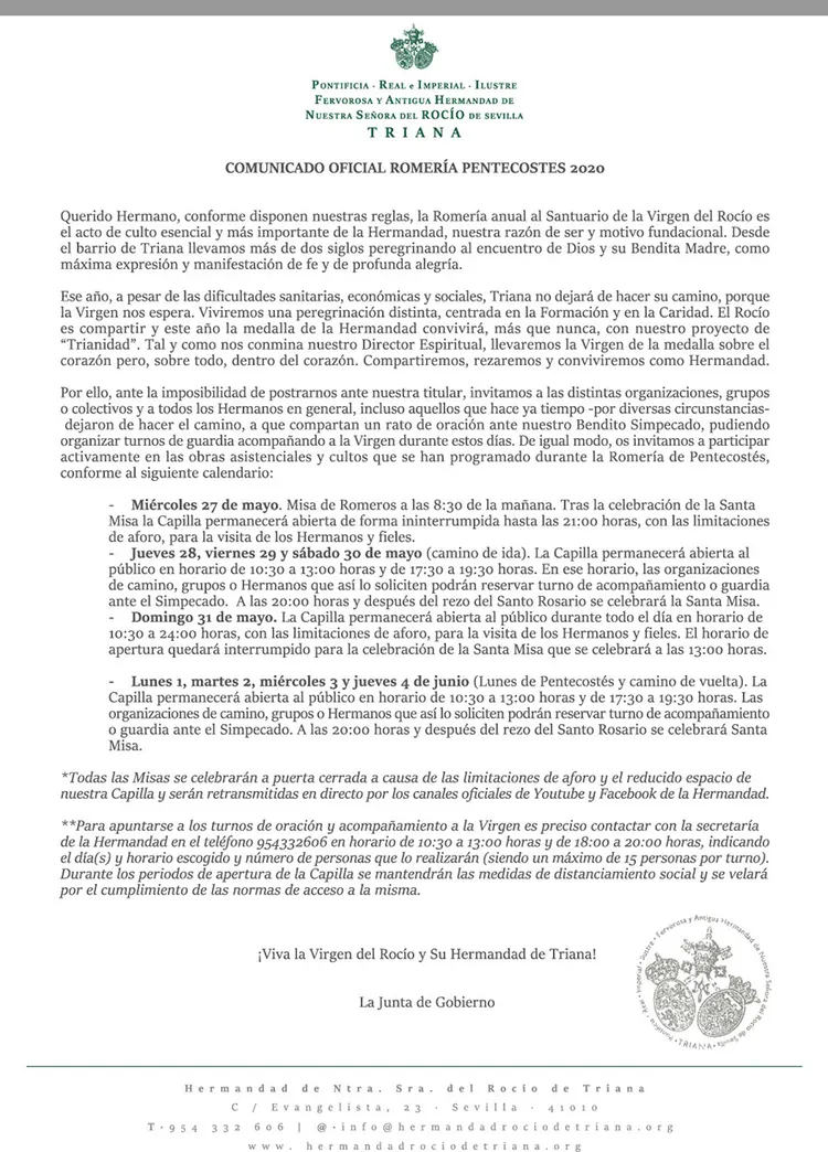 Triana comunicado_romeria_2020