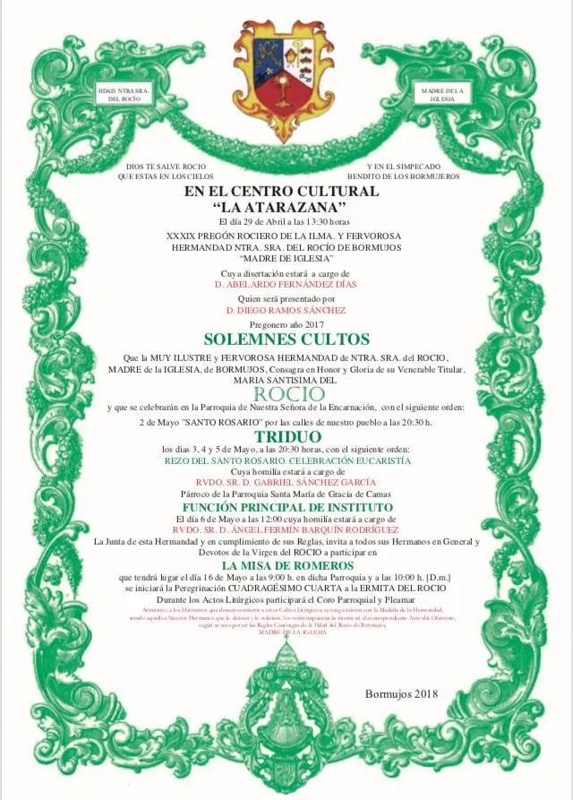 Bormujos triduo 2018