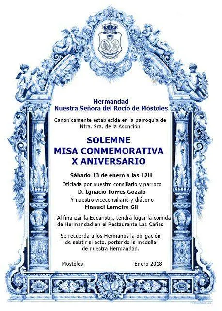 Mostoles misa x aniversario