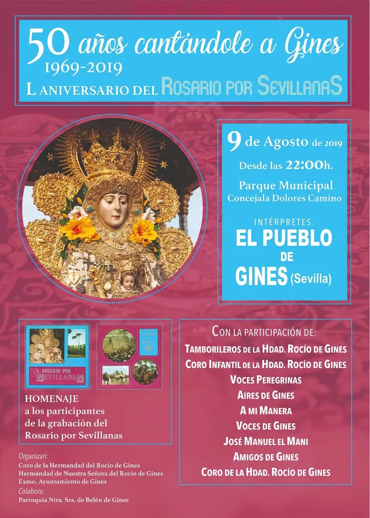 Cartel 50 anos cantandole a Gines
