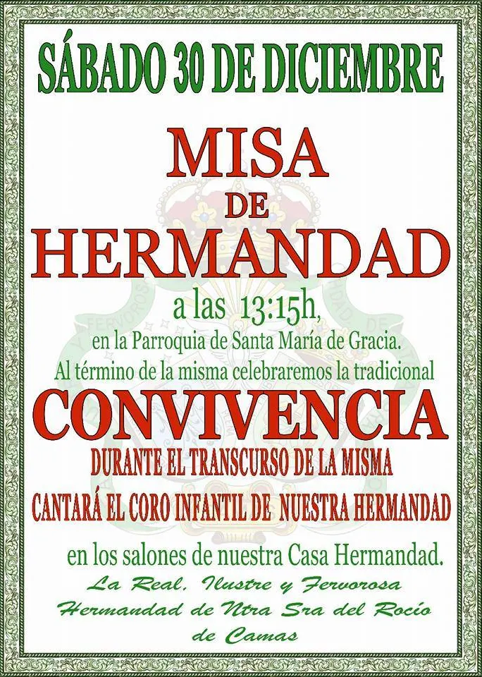 Camas misa de hermandad navidad