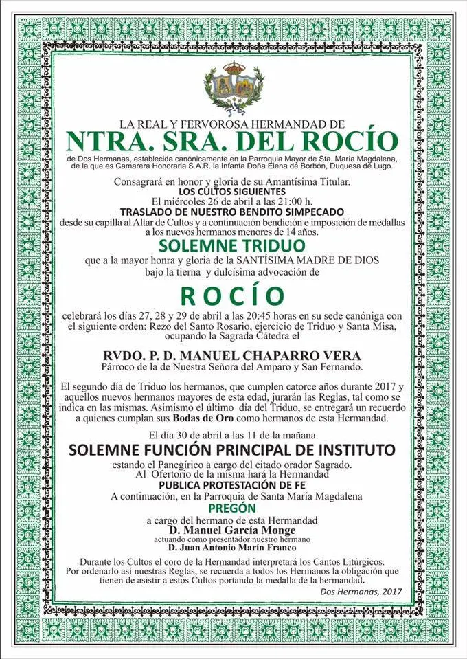 Dos hermanas triduo