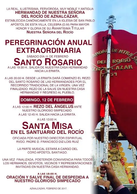 Aznalcazar CARTEL MISA ROCIO 2017