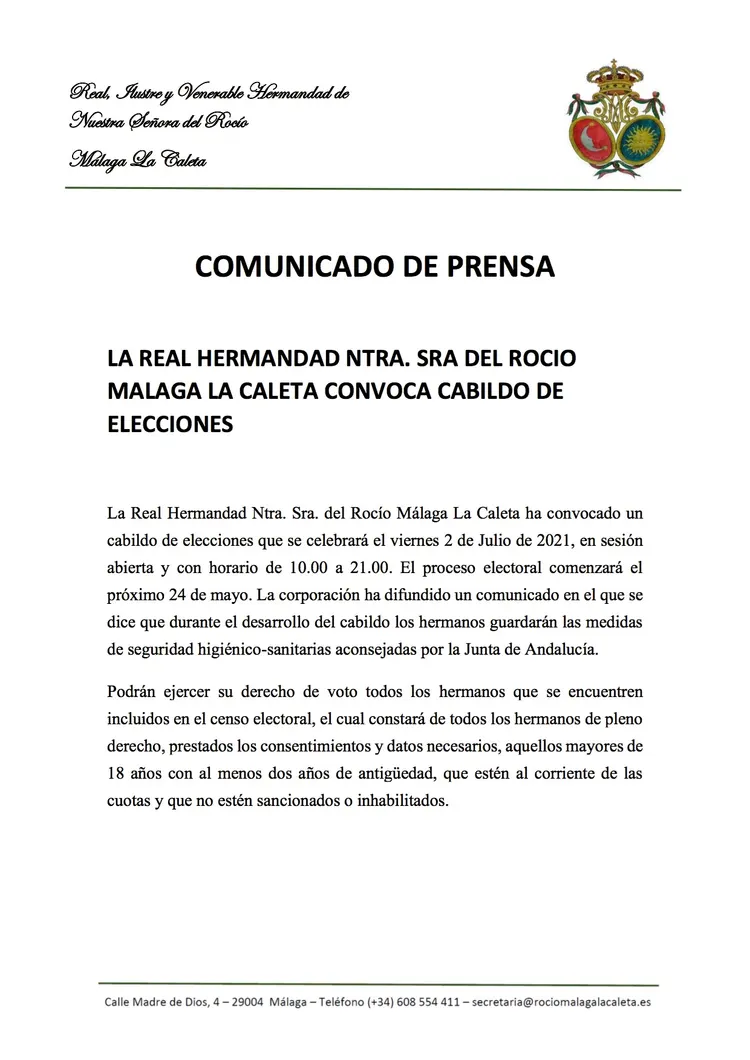 Cabildo elecciones de 2021 Rocio Málaga La Caleta