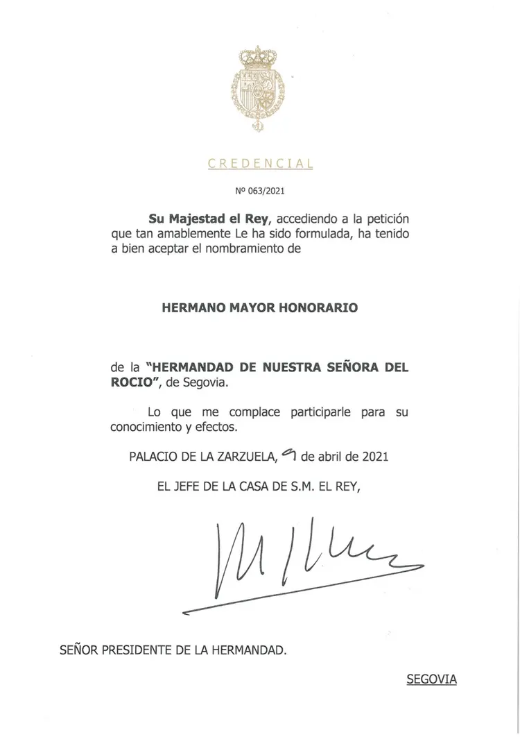 SEgovia rocio EL REY HNO. MAYOR HONORIFICO