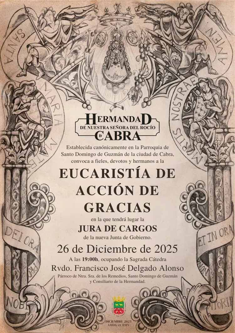Hermandad de Cabra - Eucaristía de Acción de Gracias y Jura de Cargos de la nueva Junta de Gobierno