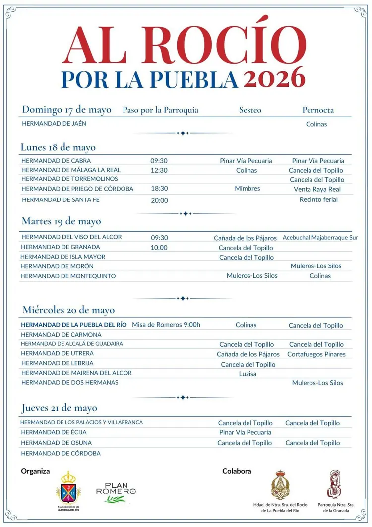 Paso de Hermandades por La Puebla del Río 2026