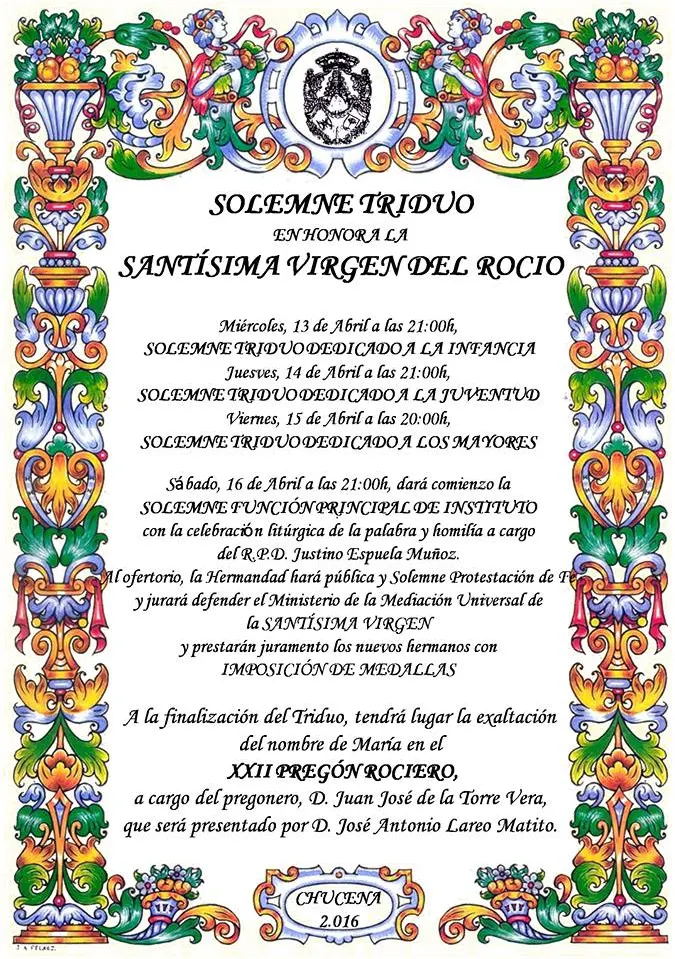 Chucena triduo 2016 y pregon