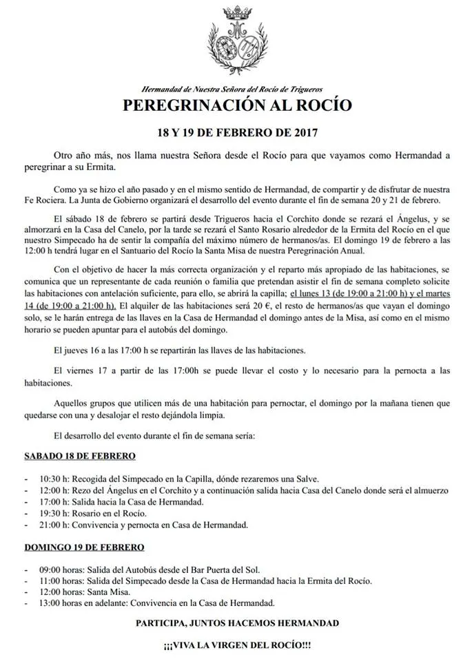 Trigueros peregrinacion al rocio