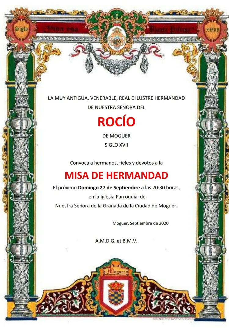 Moguer rocio misa hermandad 2020