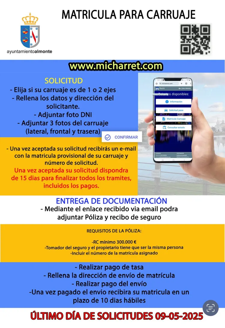 matricula carruajes rocio 2025