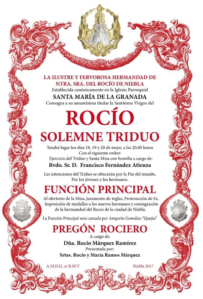 Niebla triduo y pregon 2017