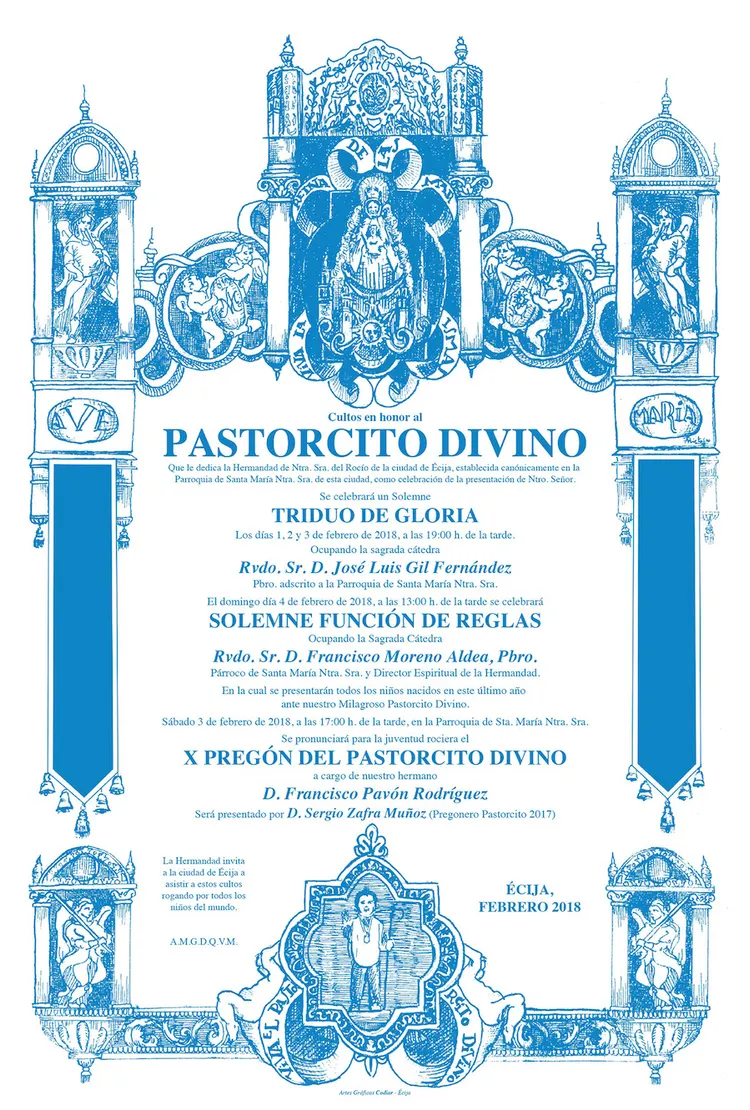CARTEL CULTOS PASTORCITO DIVINO 2018 ENERO
